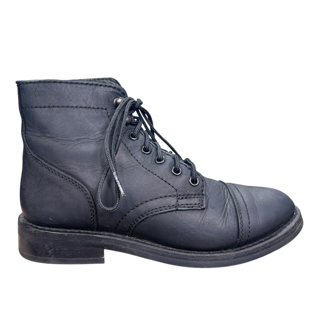 Thursday Men’s Captain Black Leather Cap Toe Boots Size US 6.5